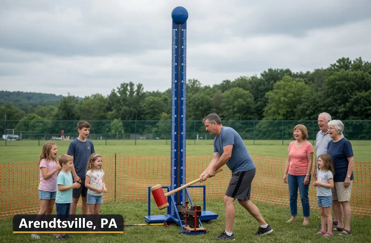 High striker carnival game rental in Arendtsville, Pennsylvania for field days, parties and events