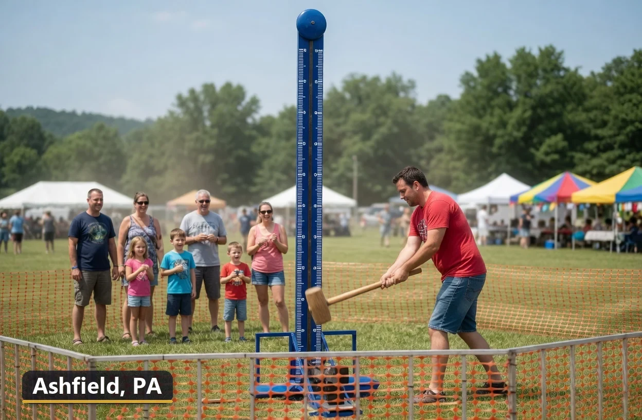 High striker carnival game rental in Ashfield, Pennsylvania for field days, parties and events
