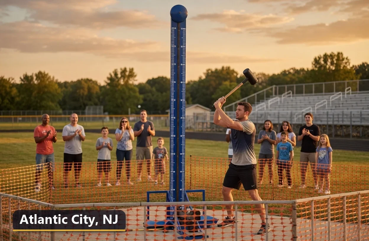 High striker carnival game rental in Atlantic City, New Jersey for field days, parties and events