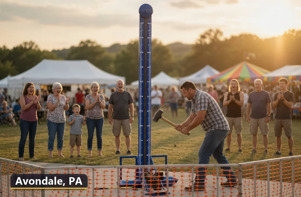 High striker carnival game rental in Avondale, Pennsylvania for field days, parties and events