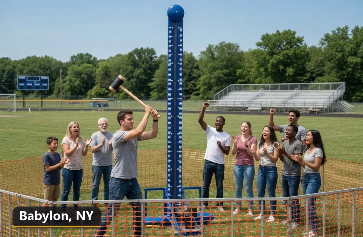 High striker carnival game rental in Babylon, New York for field days, parties and events