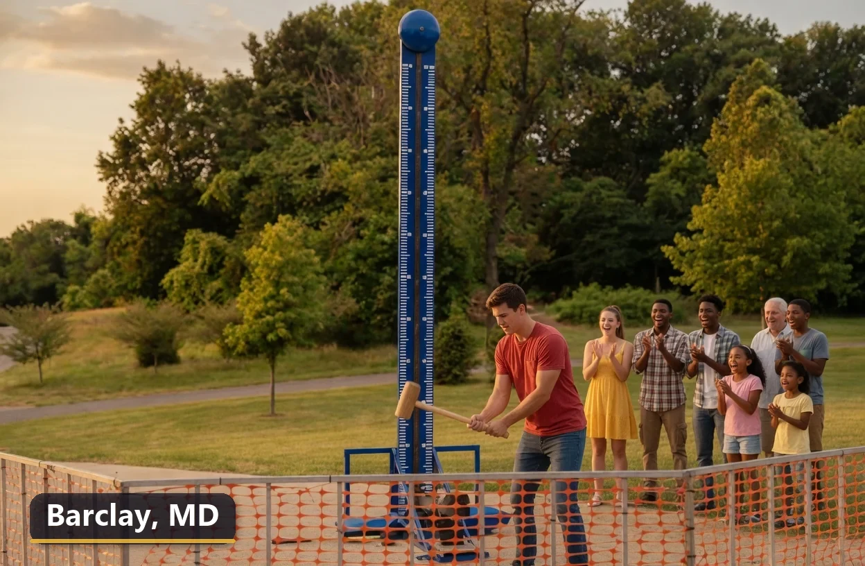 High striker carnival game rental in Barclay, Maryland for field days, parties and events