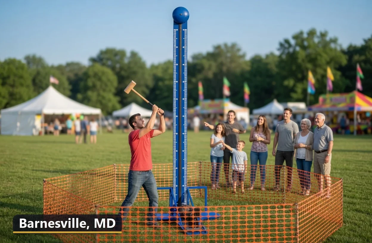 High striker carnival game rental in Barnesville, Maryland for field days, parties and events