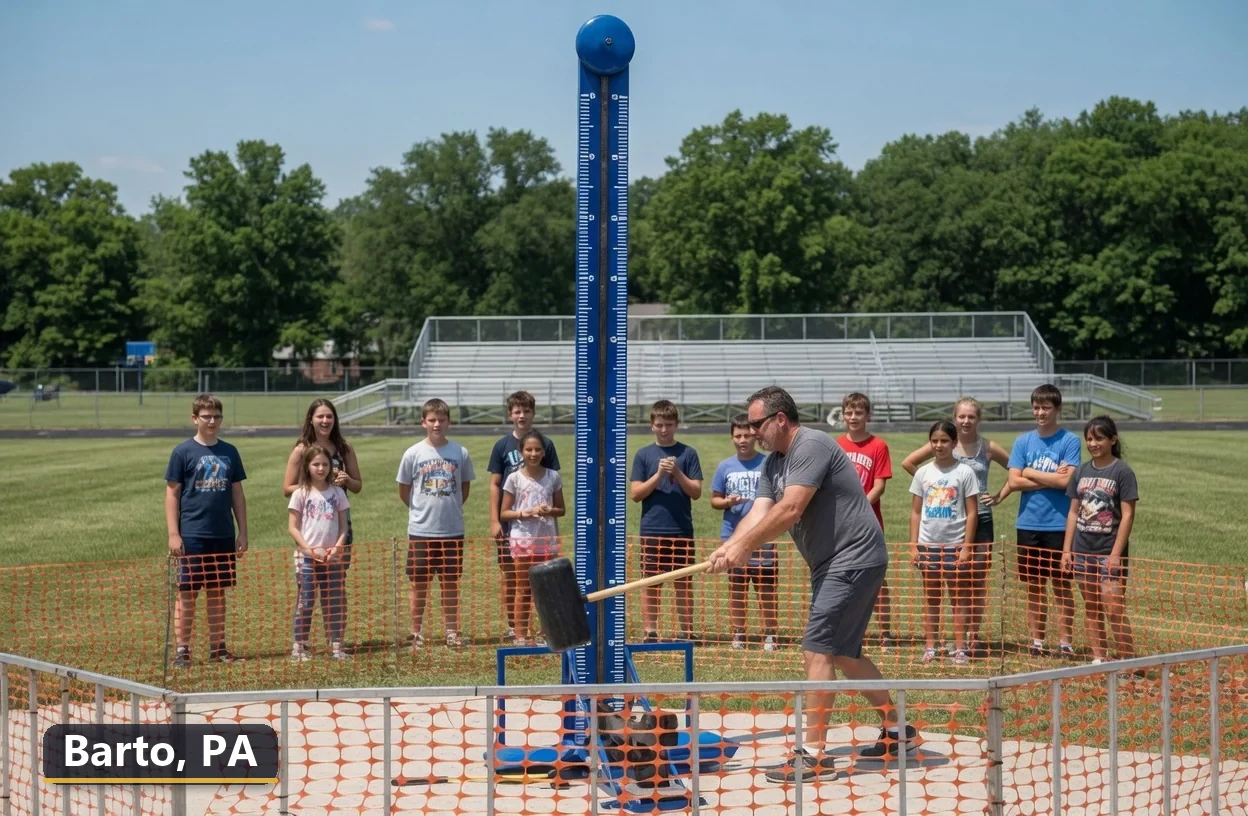 High striker carnival game rental in Barto, Pennsylvania for field days, parties and events