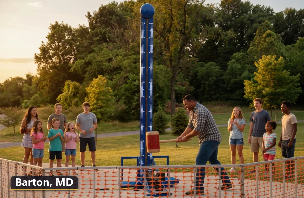High striker carnival game rental in Barton, Maryland for field days, parties and events
