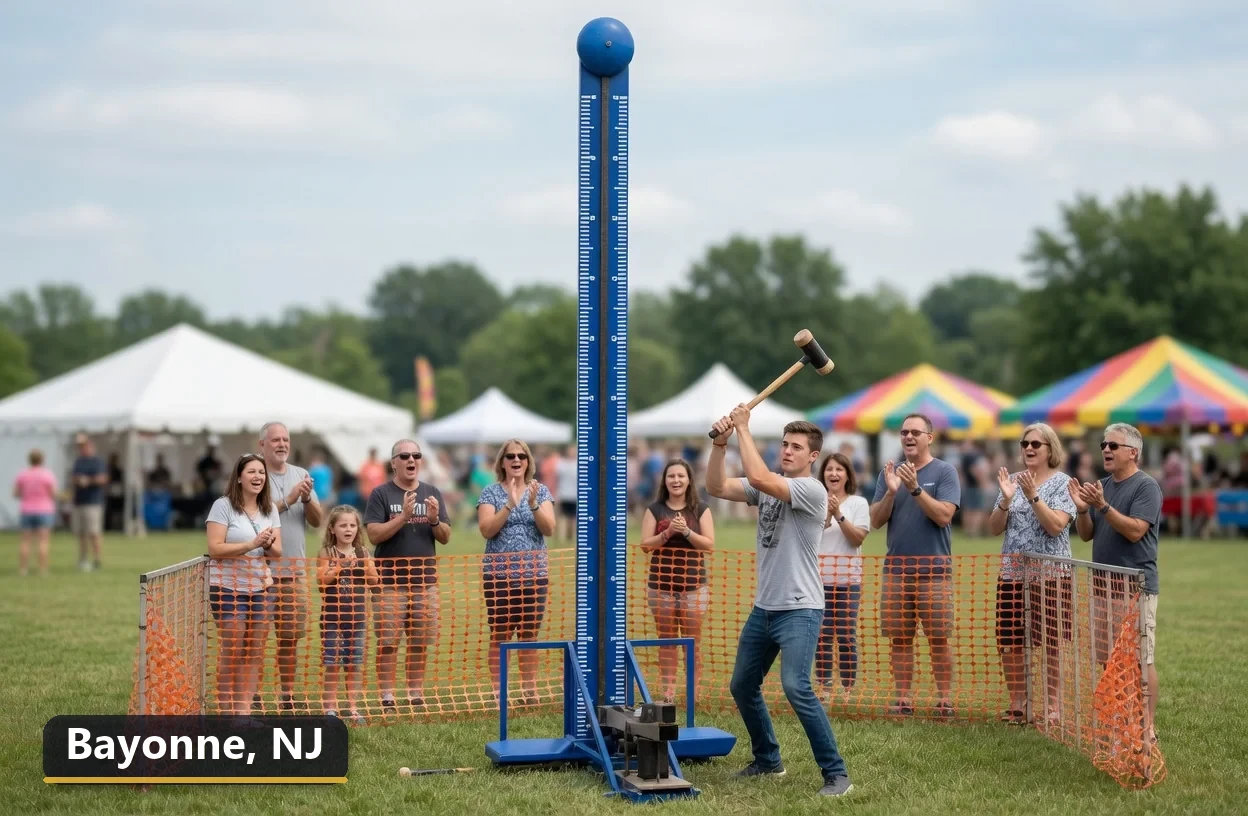 High striker carnival game rental in Bayonne, New Jersey for field days, parties and events
