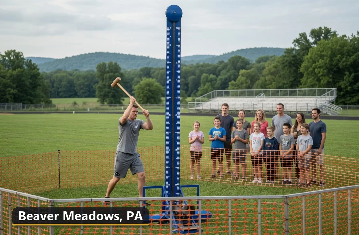 High striker carnival game rental in Beaver Meadows, Pennsylvania for field days, parties and events