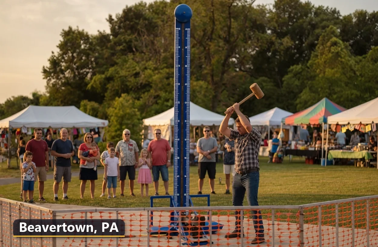High striker carnival game rental in Beavertown, Pennsylvania for field days, parties and events