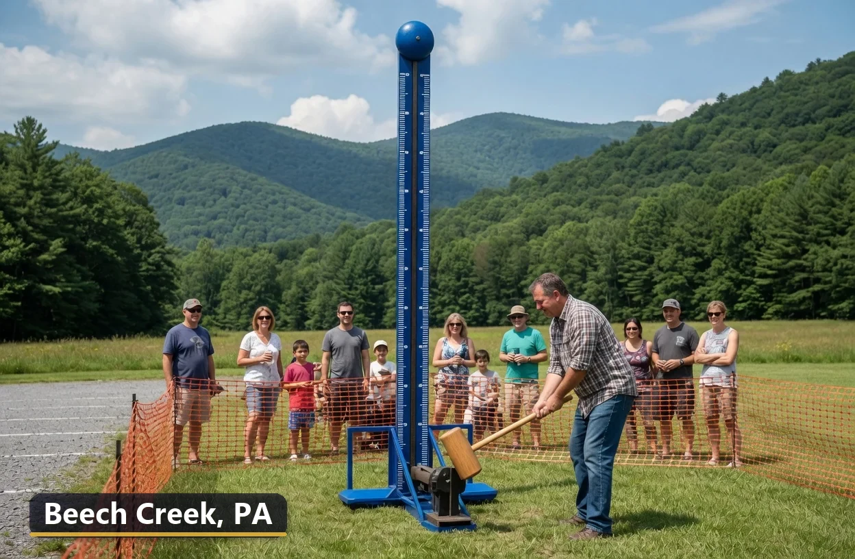 High striker carnival game rental in Beech Creek, Pennsylvania for field days, parties and events