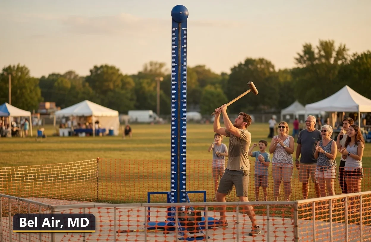 High striker carnival game rental in Bel Air, Maryland for field days, parties and events