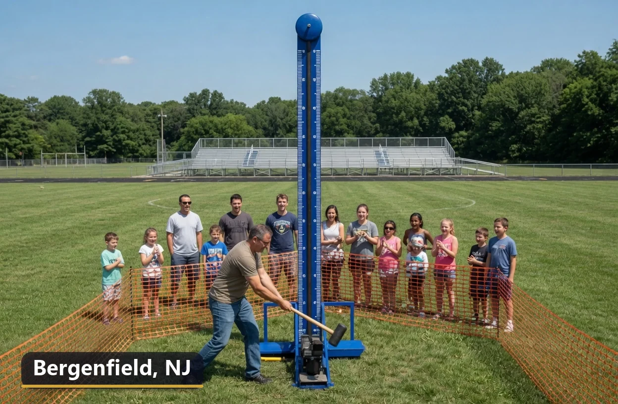 High striker carnival game rental in Bergenfield, New Jersey for field days, parties and events