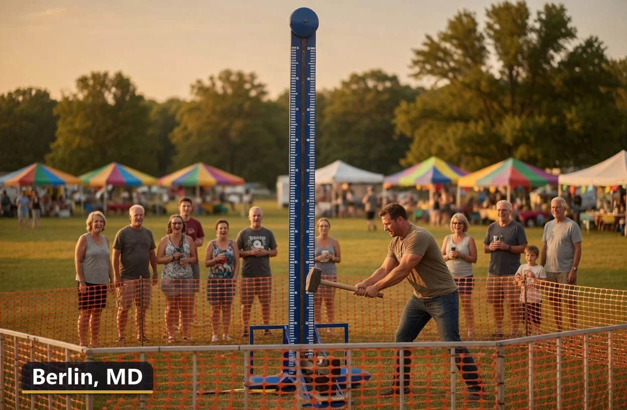 High striker carnival game rental in Berlin, Maryland for field days, parties and events
