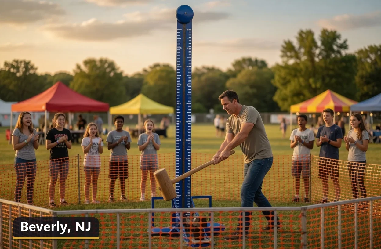 High striker carnival game rental in Beverly, New Jersey for field days, parties and events