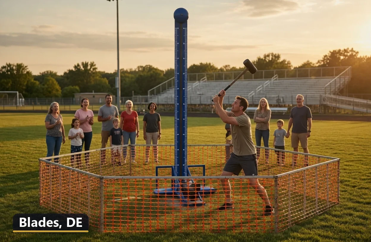 High striker carnival game rental in Blades, Delaware for field days, parties and events