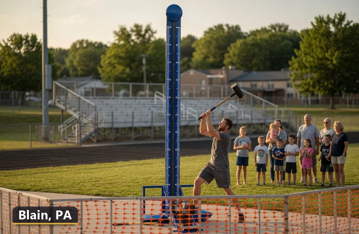High striker carnival game rental in Blain, Pennsylvania for field days, parties and events