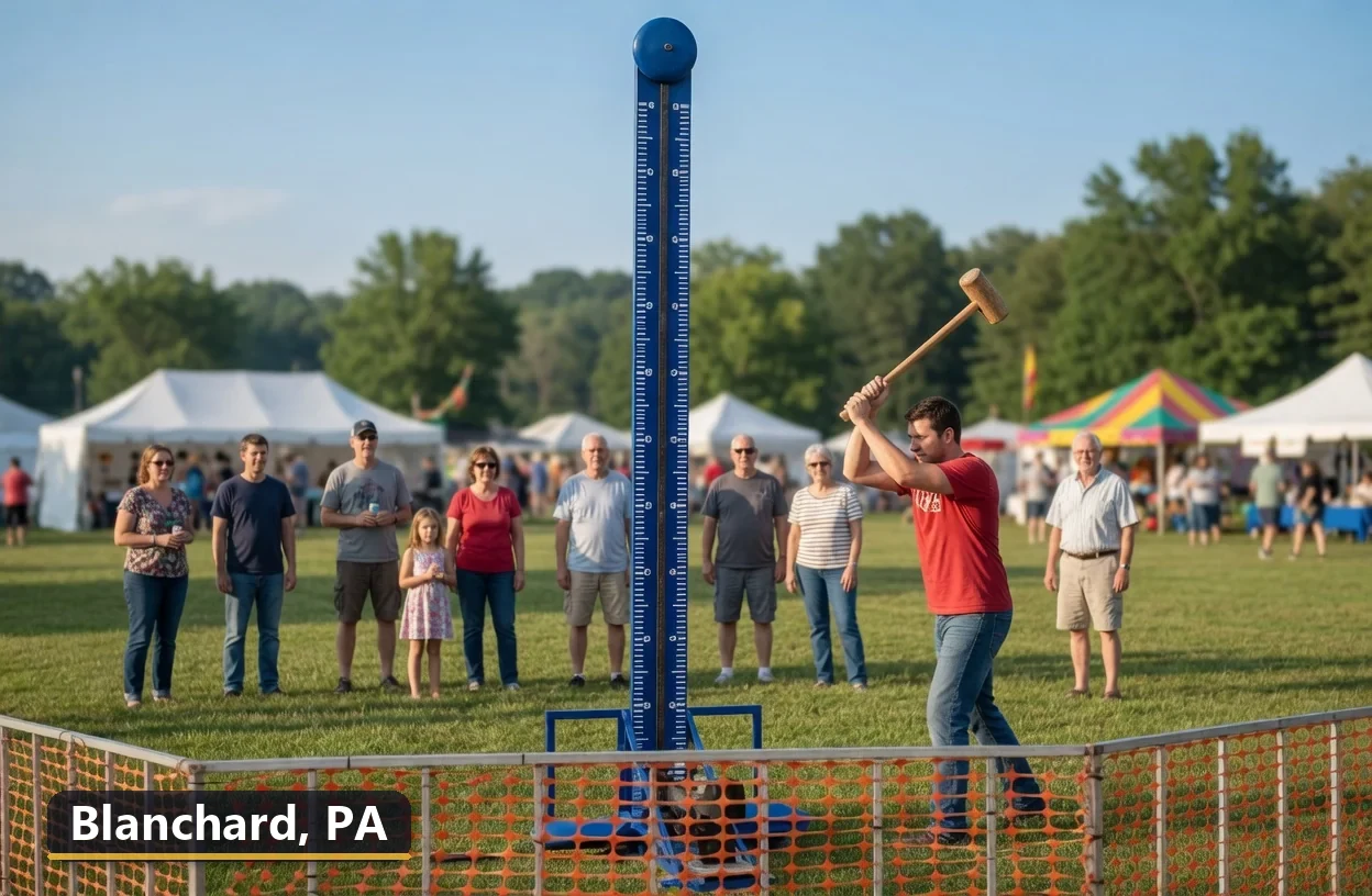 High striker carnival game rental in Blanchard, Pennsylvania for field days, parties and events