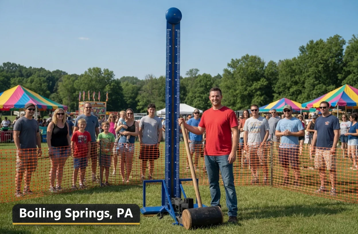 High striker carnival game rental in Boiling Springs, Pennsylvania for field days, parties and events