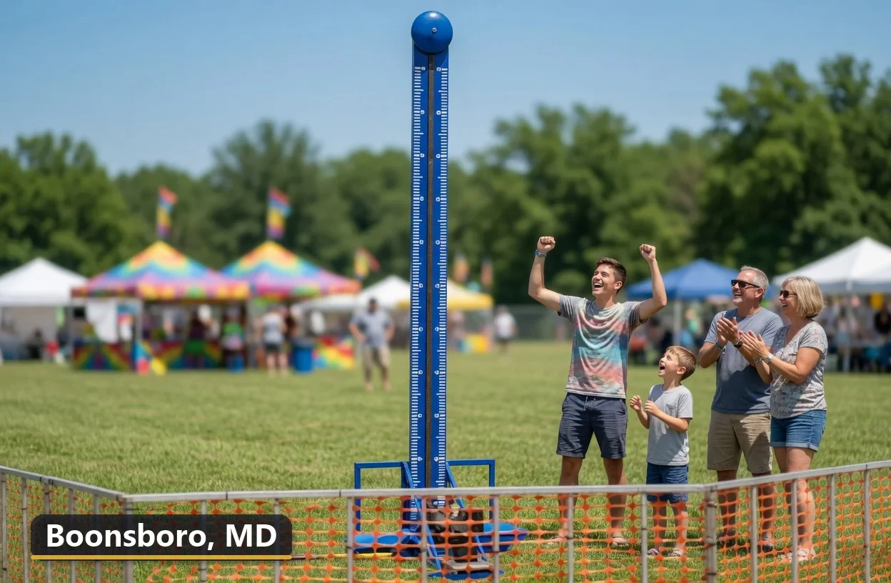 High striker carnival game rental in Boonsboro, Maryland for field days, parties and events