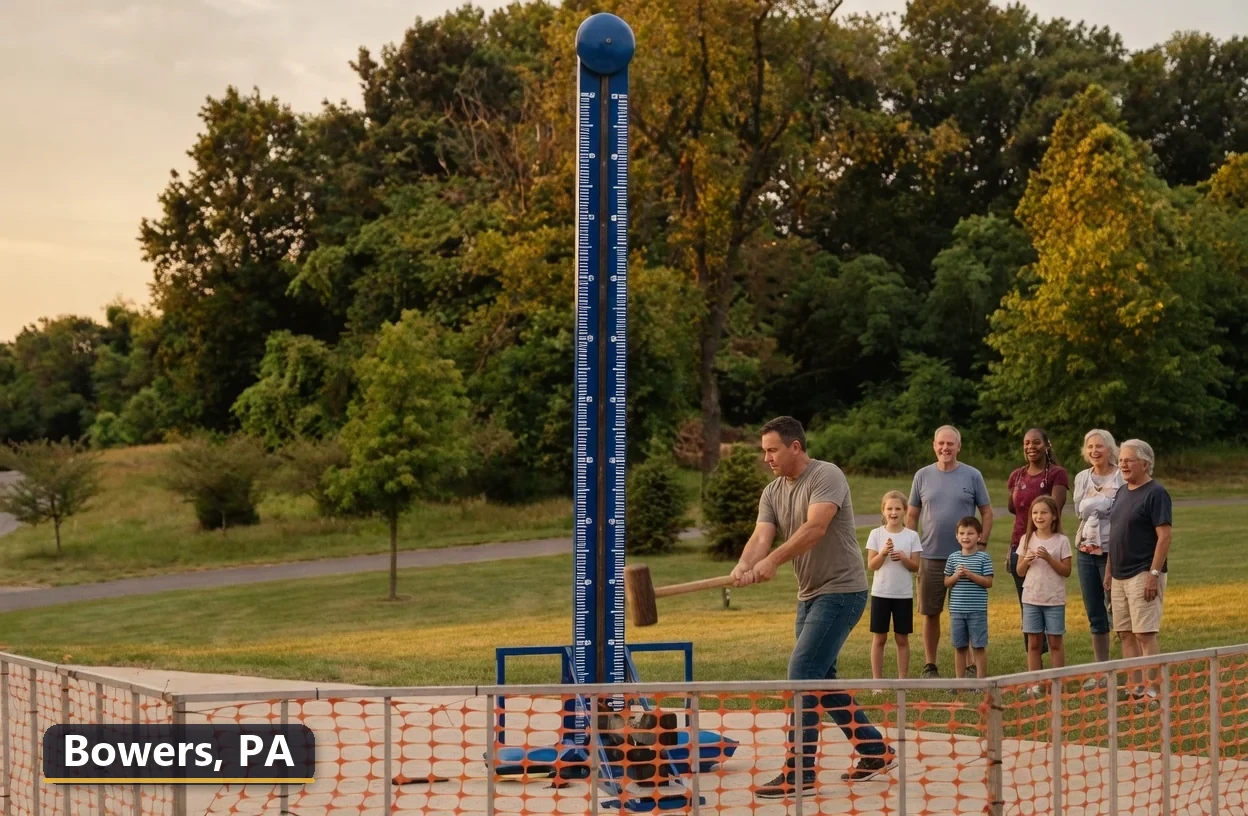 High striker carnival game rental in Bowers, Pennsylvania for field days, parties and events