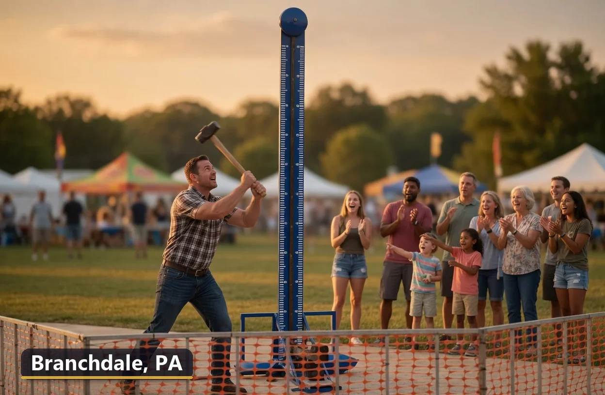 High striker carnival game rental in Branchdale, Pennsylvania for field days, parties and events