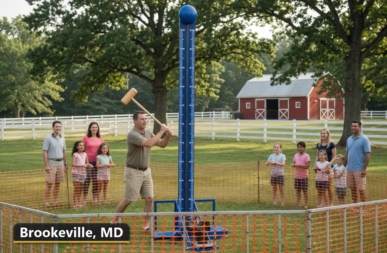 High striker carnival game rental in Brookeville, Maryland for field days, parties and events