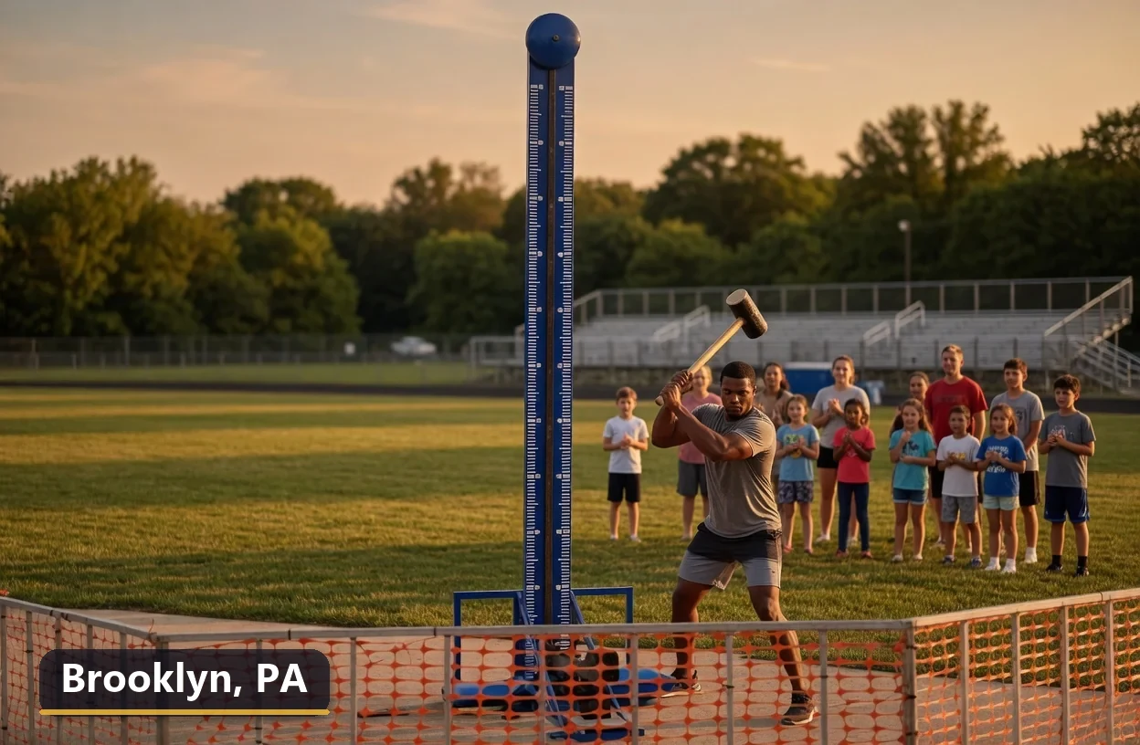 High striker carnival game rental in Brooklyn, Pennsylvania for field days, parties and events