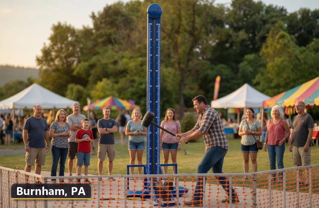 High striker carnival game rental in Burnham, Pennsylvania for field days, parties and events