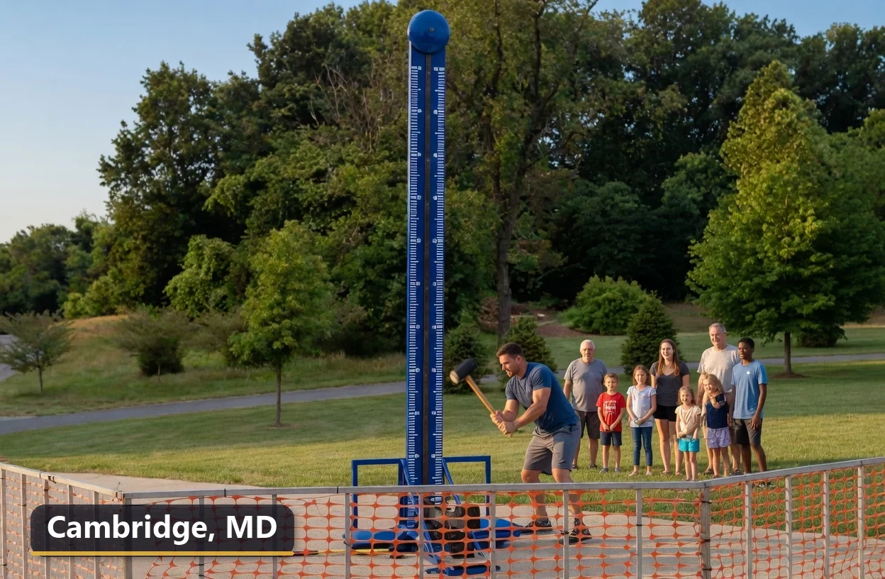 High striker carnival game rental in Cambridge, Maryland for field days, parties and events