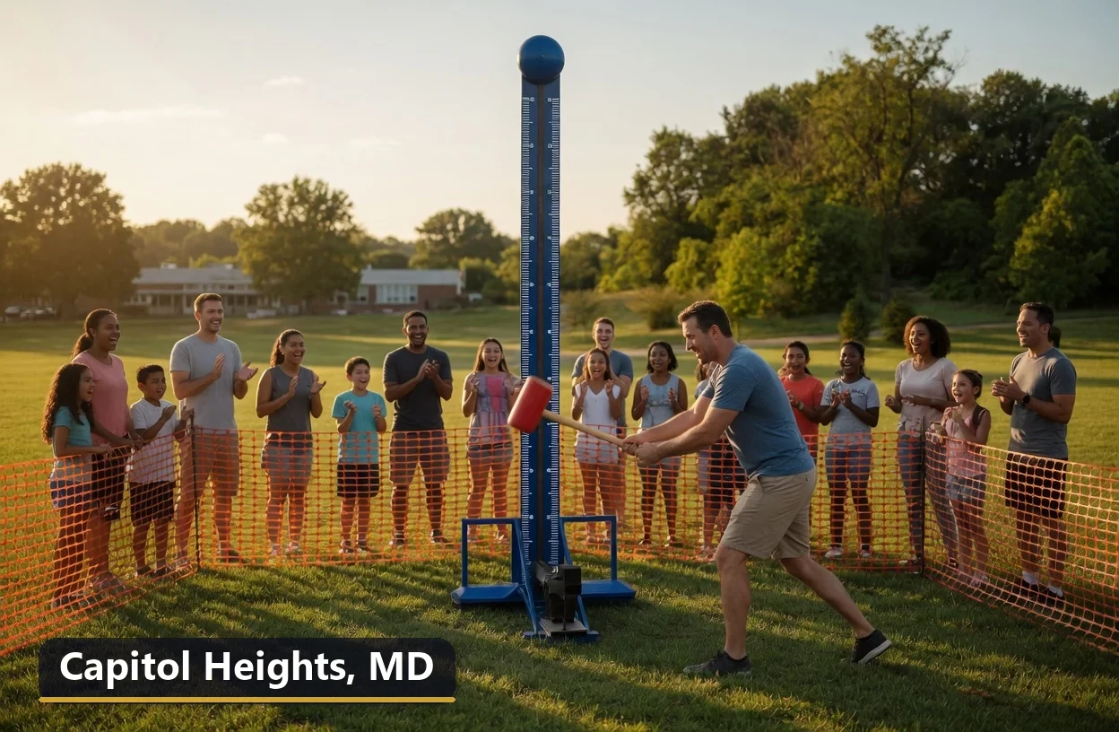 High striker carnival game rental in Capitol Heights, Maryland for field days, parties and events