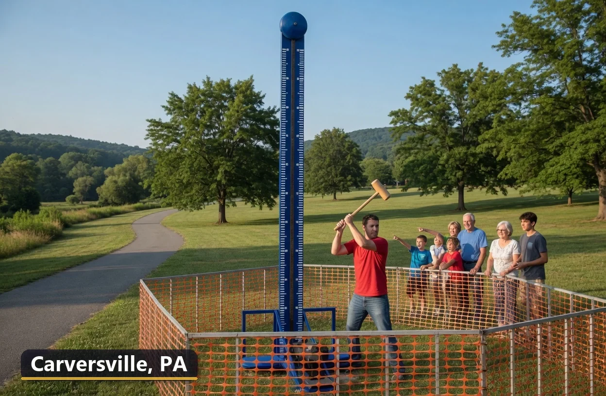 High striker carnival game rental in Carversville, Pennsylvania for field days, parties and events