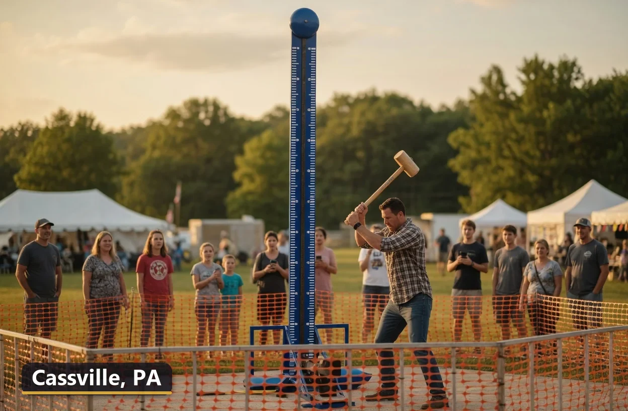 High striker carnival game rental in Cassville, Pennsylvania for field days, parties and events