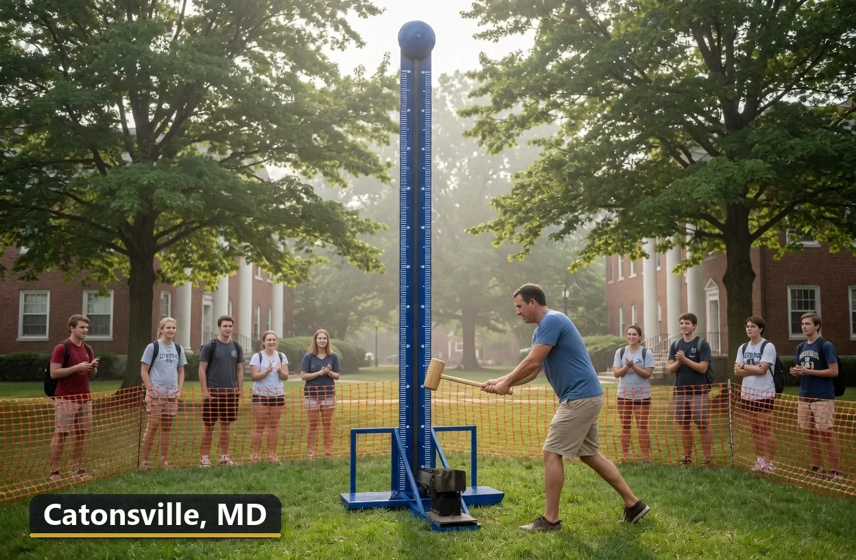 High striker carnival game rental in Catonsville, Maryland for field days, parties and events