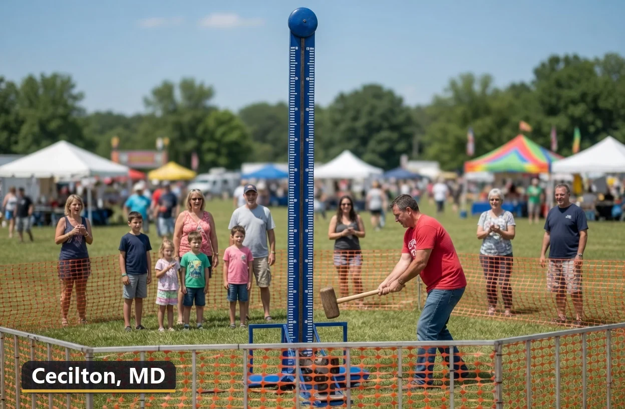 High striker carnival game rental in Cecilton, Maryland for field days, parties and events
