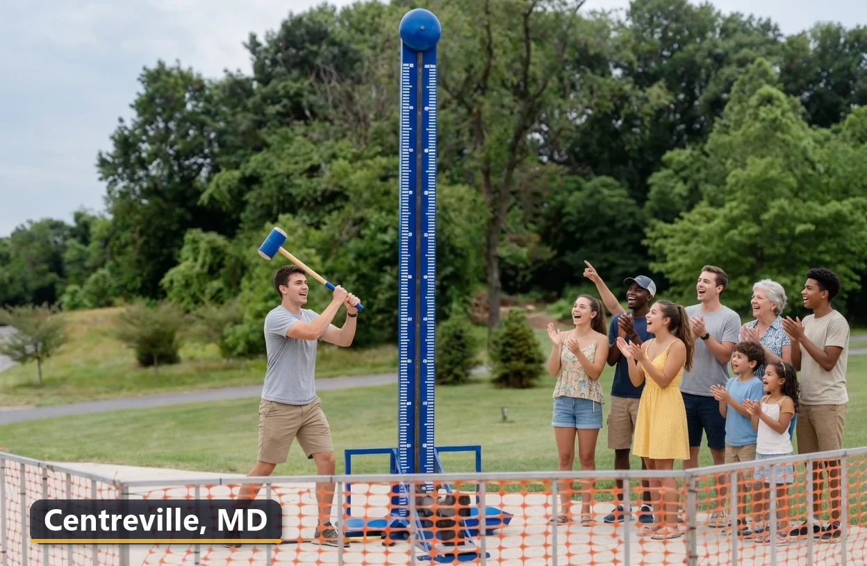 High striker carnival game rental in Centreville, Maryland for field days, parties and events
