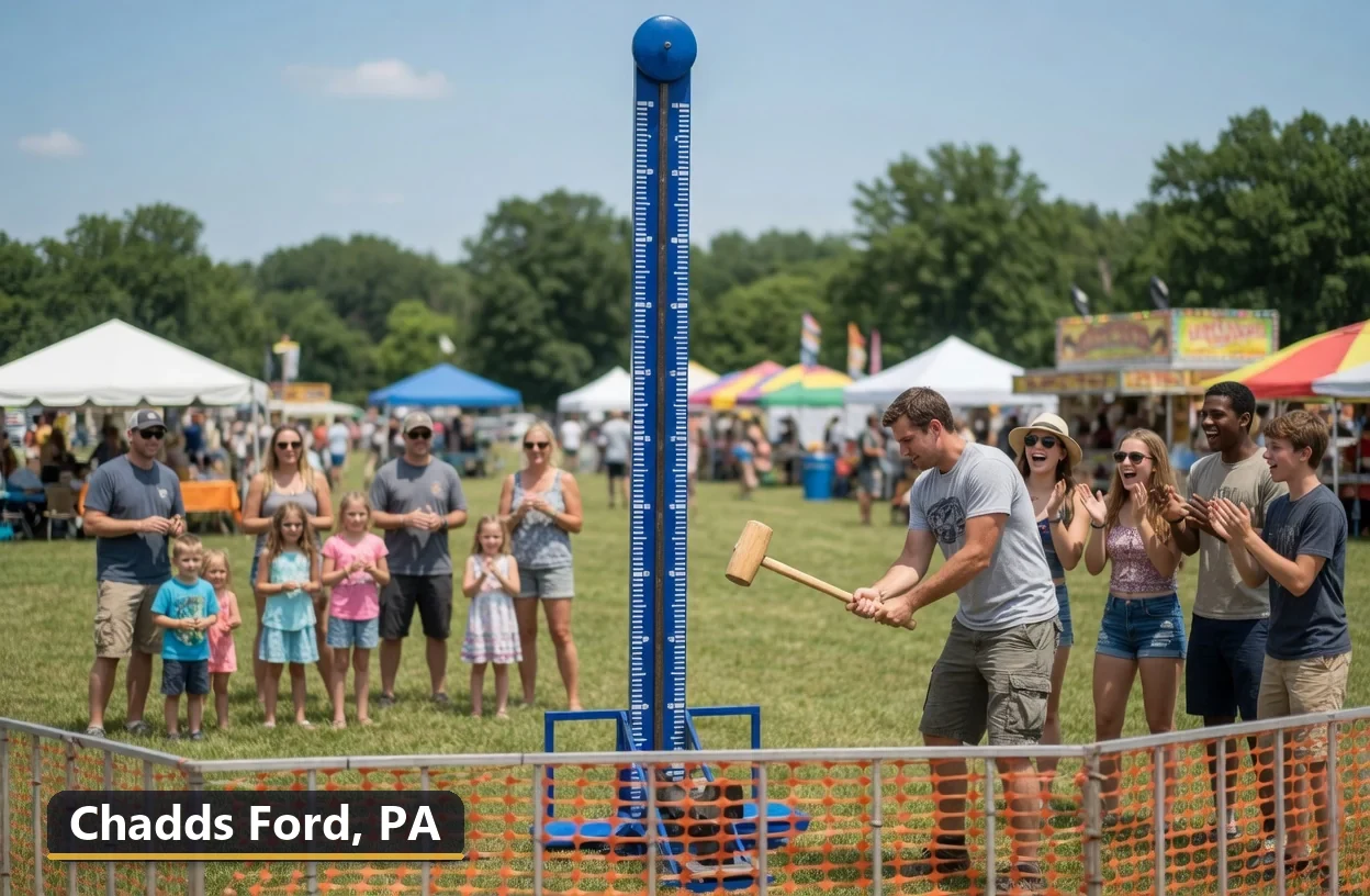 High striker carnival game rental in Chadds Ford, Pennsylvania for field days, parties and events