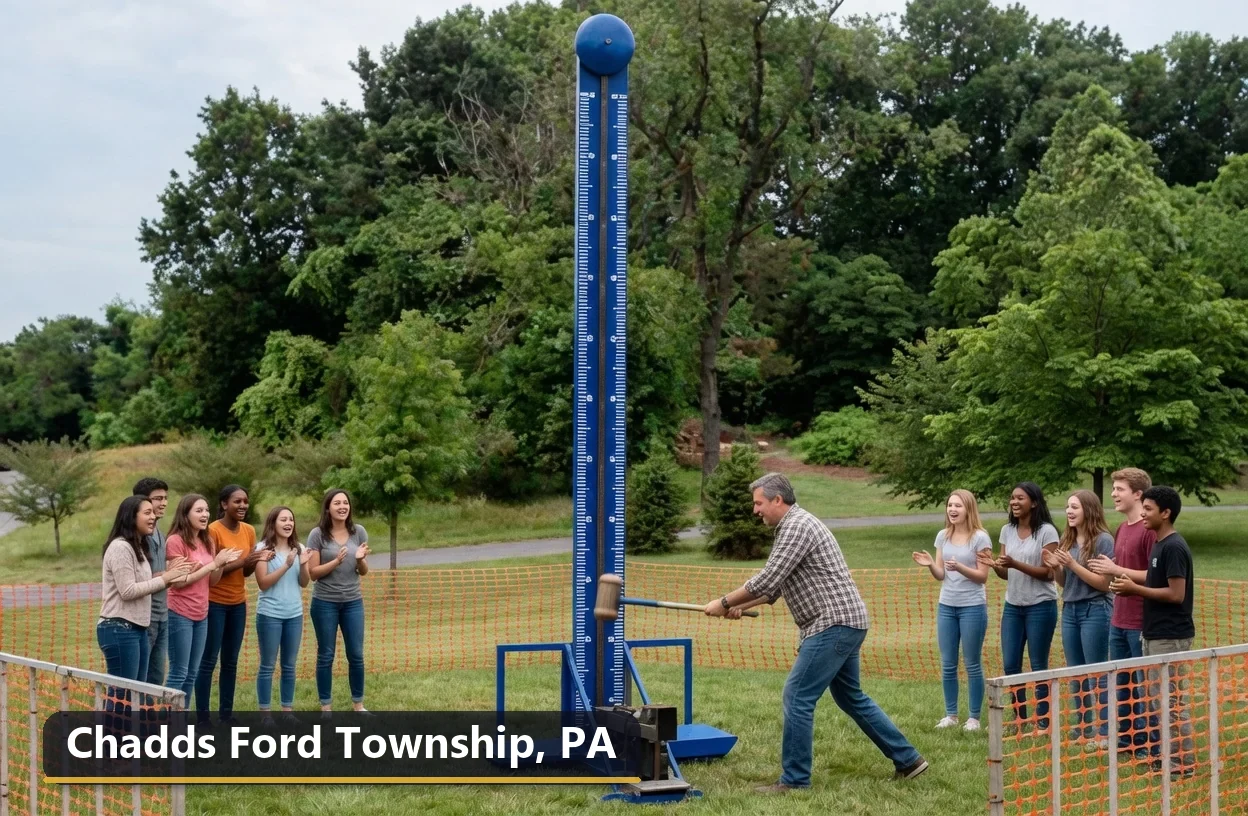 High striker carnival game rental in Chadds Ford Township, Pennsylvania for field days, parties and events
