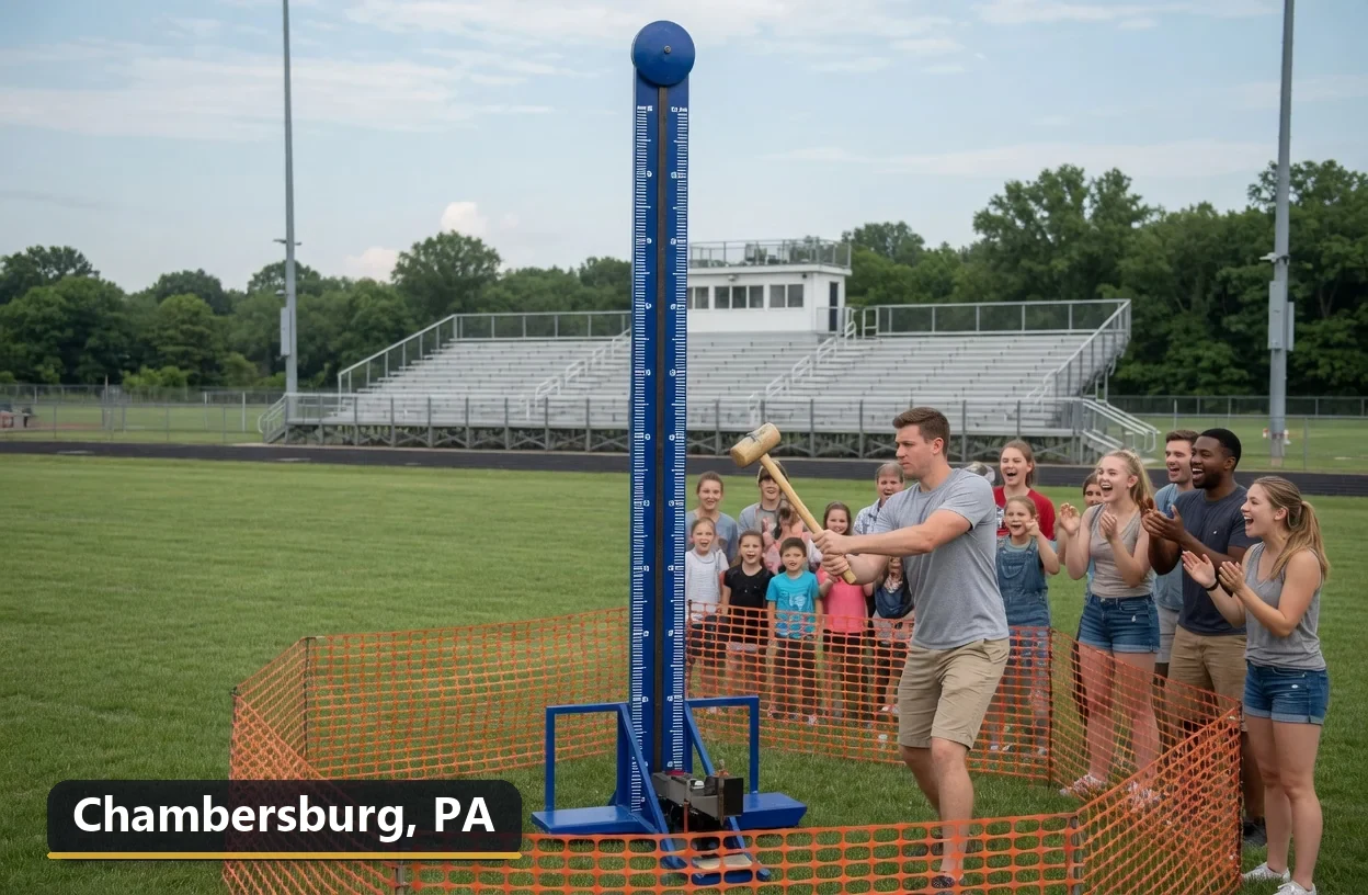 High striker carnival game rental in Chambersburg, Pennsylvania for field days, parties and events