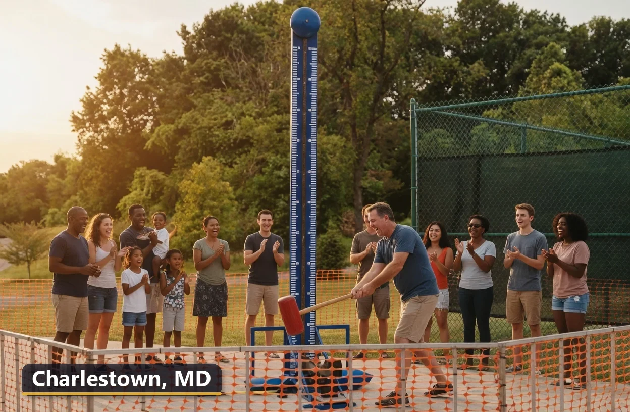High striker carnival game rental in Charlestown, Maryland for field days, parties and events