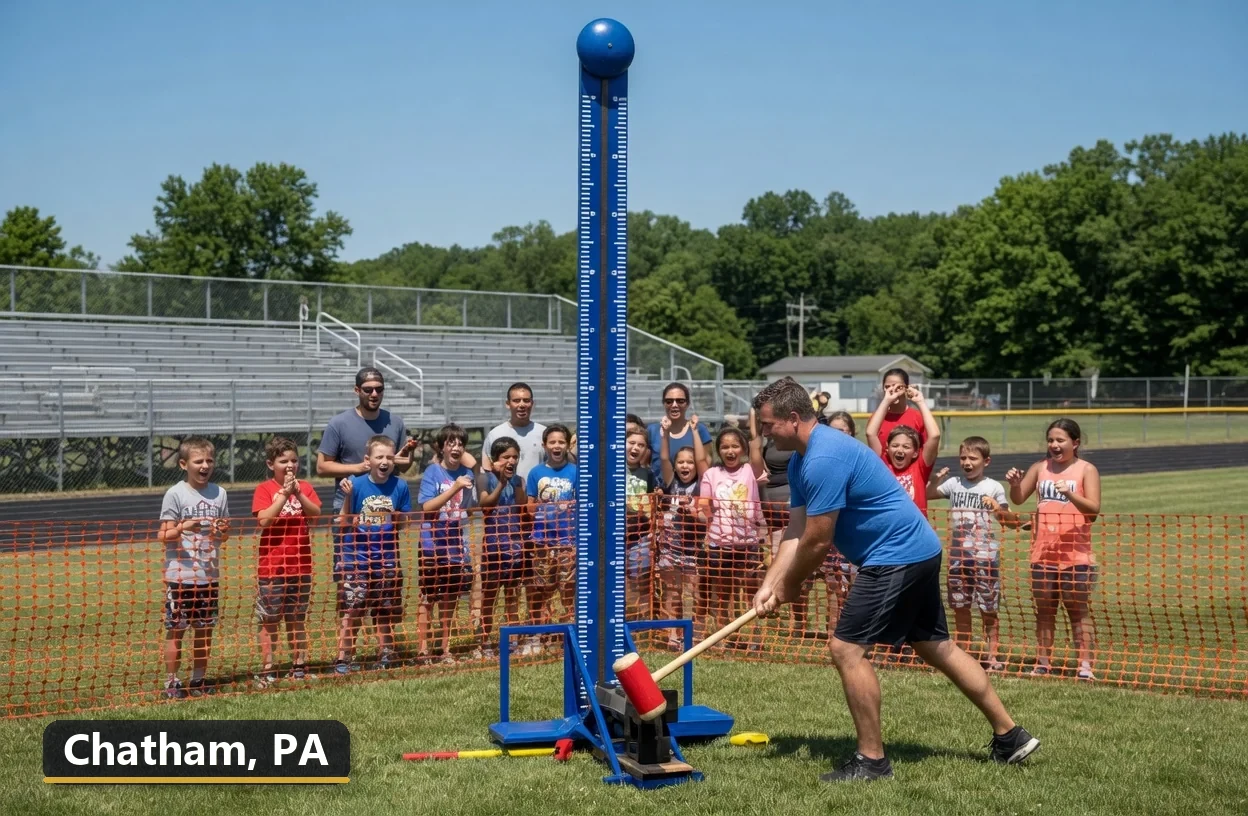 High striker carnival game rental in Chatham, Pennsylvania for field days, parties and events