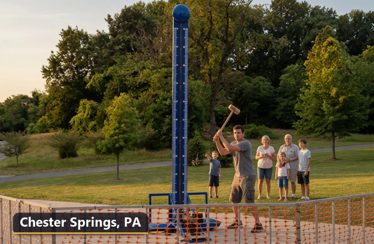 High striker carnival game rental in Chester Springs, Pennsylvania for field days, parties and events