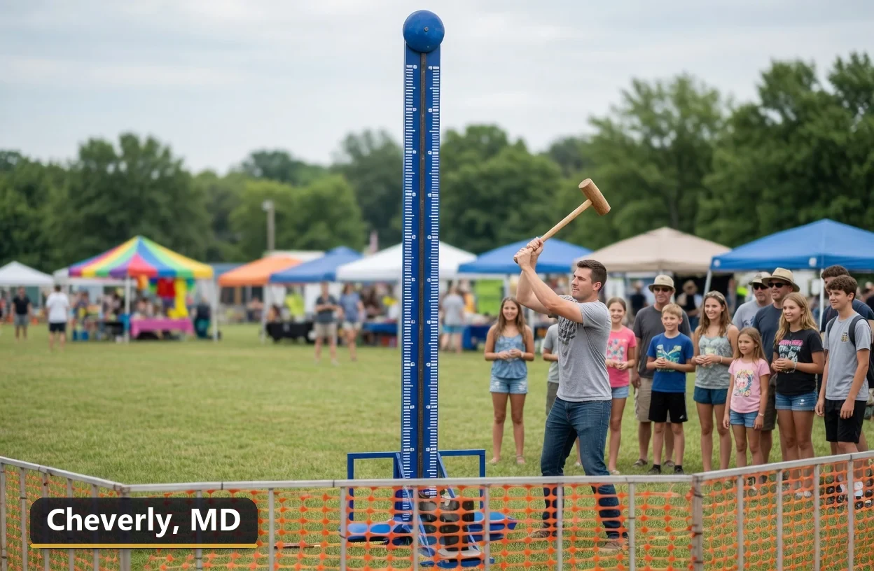 High striker carnival game rental in Cheverly, Maryland for field days, parties and events