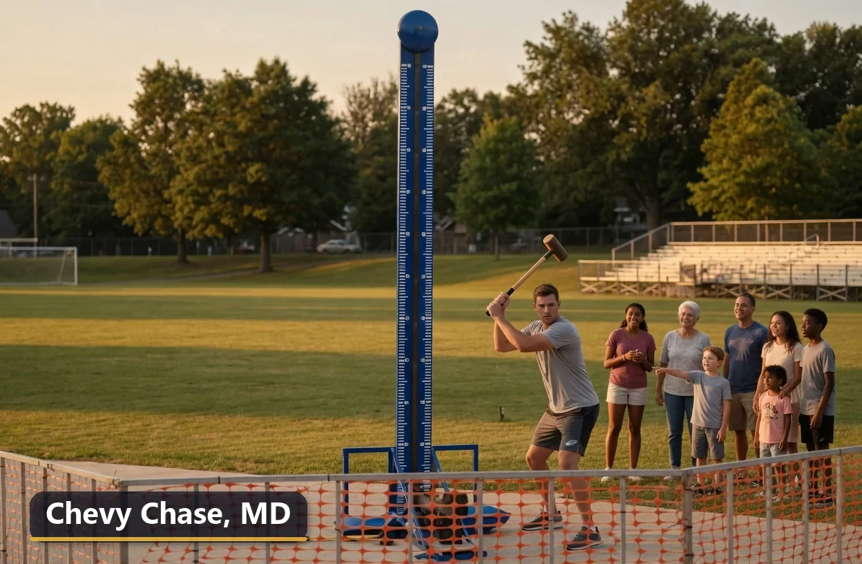 High striker carnival game rental in Chevy Chase, Maryland for field days, parties and events