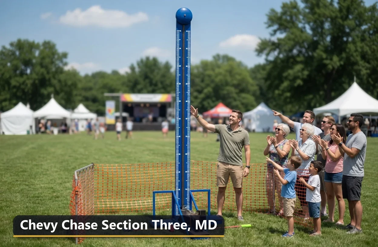 High striker carnival game rental in Chevy Chase Section Three, Maryland for field days, parties and events