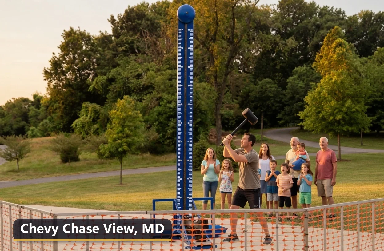 High striker carnival game rental in Chevy Chase View, Maryland for field days, parties and events