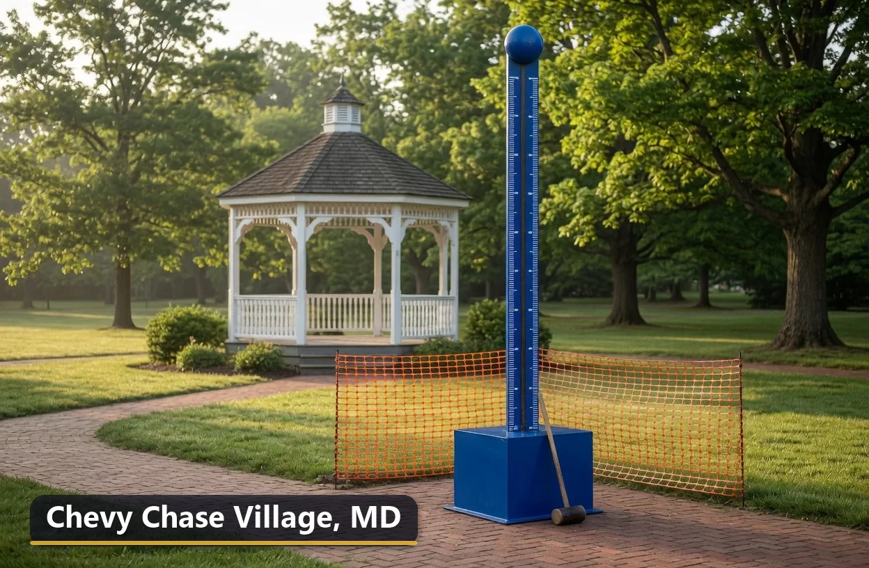 High striker carnival game rental in Chevy Chase Village, Maryland for field days, parties and events