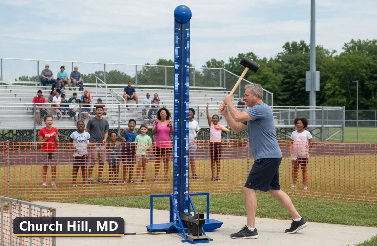 High striker carnival game rental in Church Hill, Maryland for field days, parties and events
