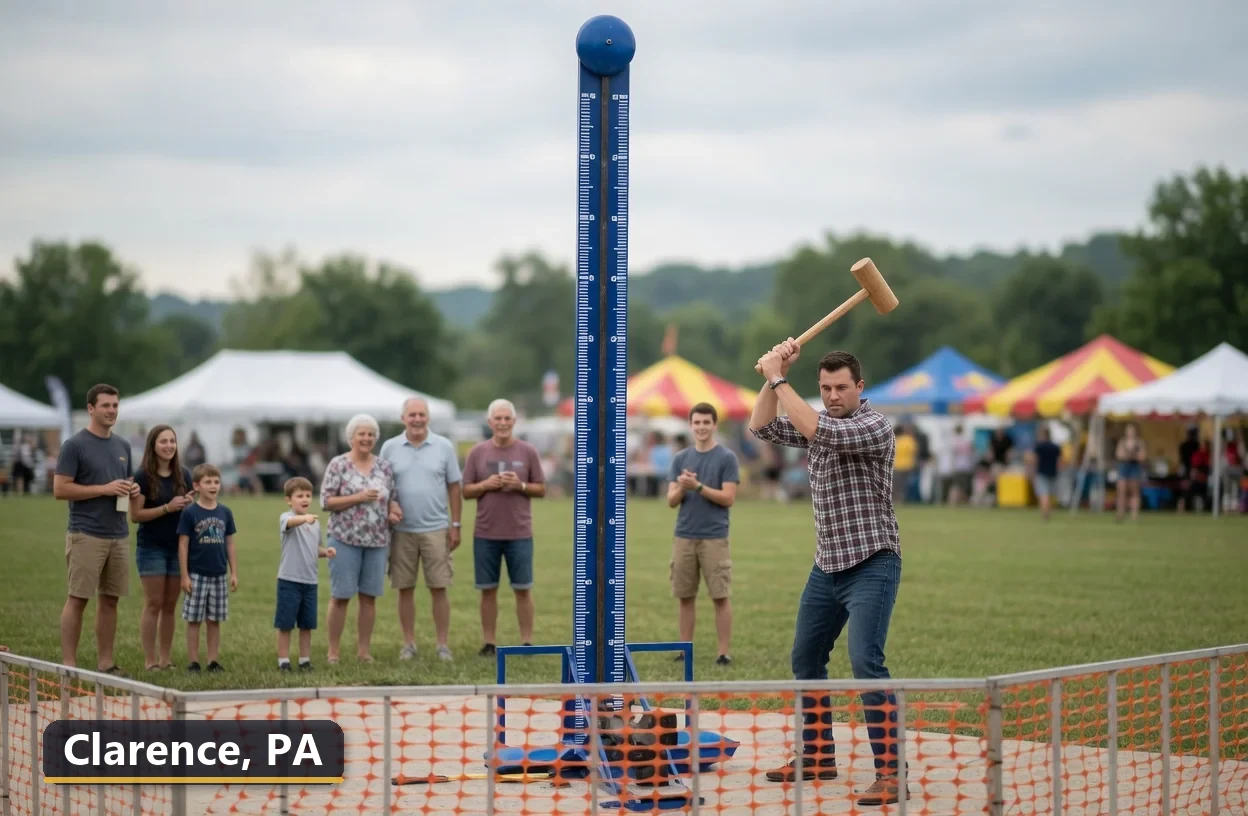 High striker carnival game rental in Clarence, Pennsylvania for field days, parties and events