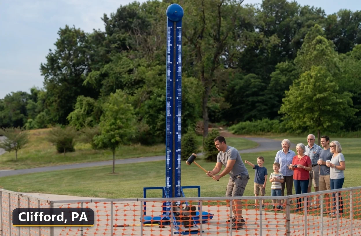 High striker carnival game rental in Clifford, Pennsylvania for field days, parties and events