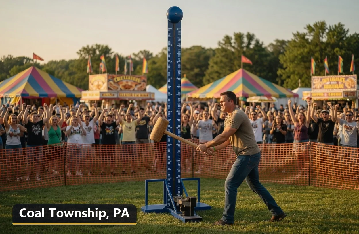 High striker carnival game rental in Coal Township, Pennsylvania for field days, parties and events