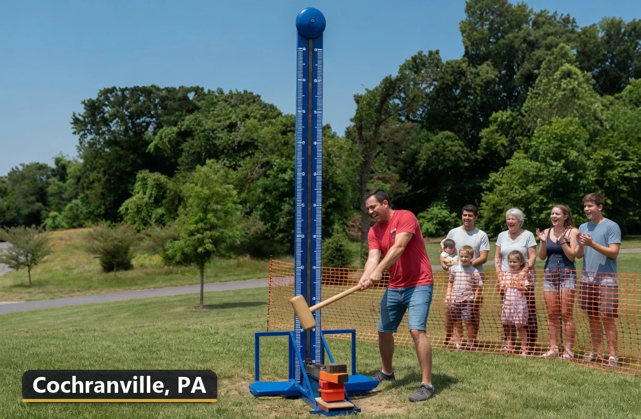 High striker carnival game rental in Cochranville, Pennsylvania for field days, parties and events
